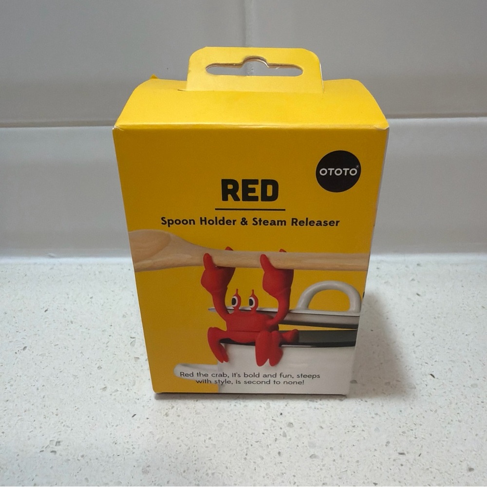 OTOTO Red the Crab Silicone Spoon Holder / Steam Releaser Kitchen Gadget - NEW